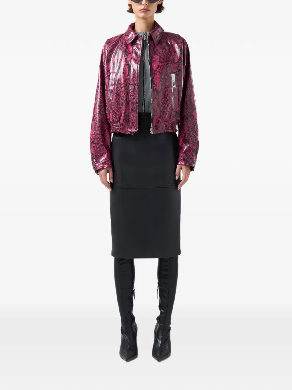 GCDS high-waisted pencil midi skirt Zwart