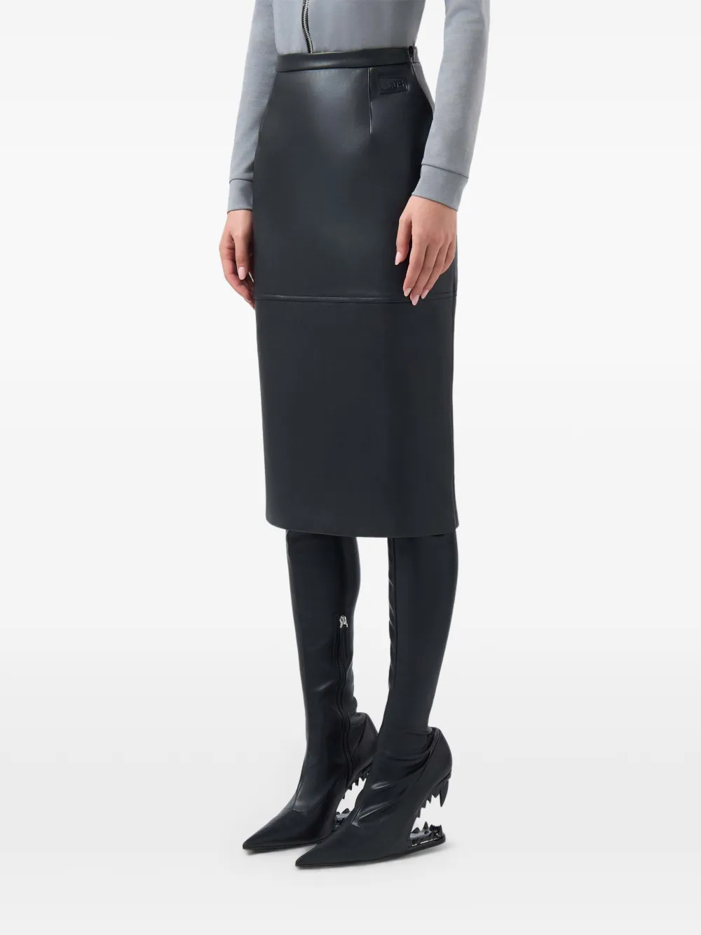 GCDS high-waisted pencil midi skirt Zwart