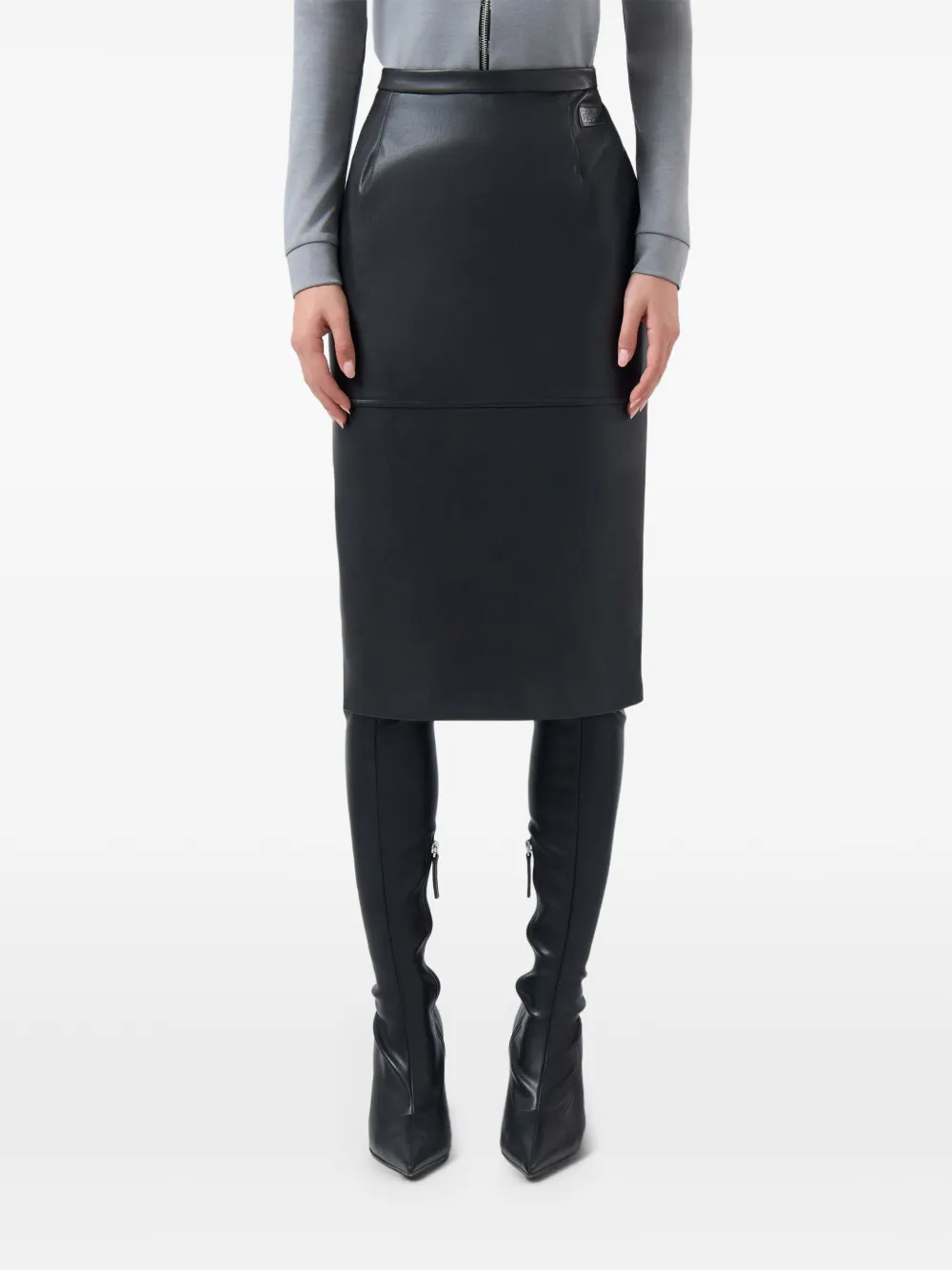 GCDS high-waisted pencil midi skirt Zwart