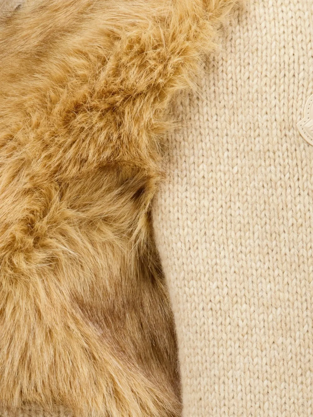 Moncler alpaca and wool blend padded cardigan Beige