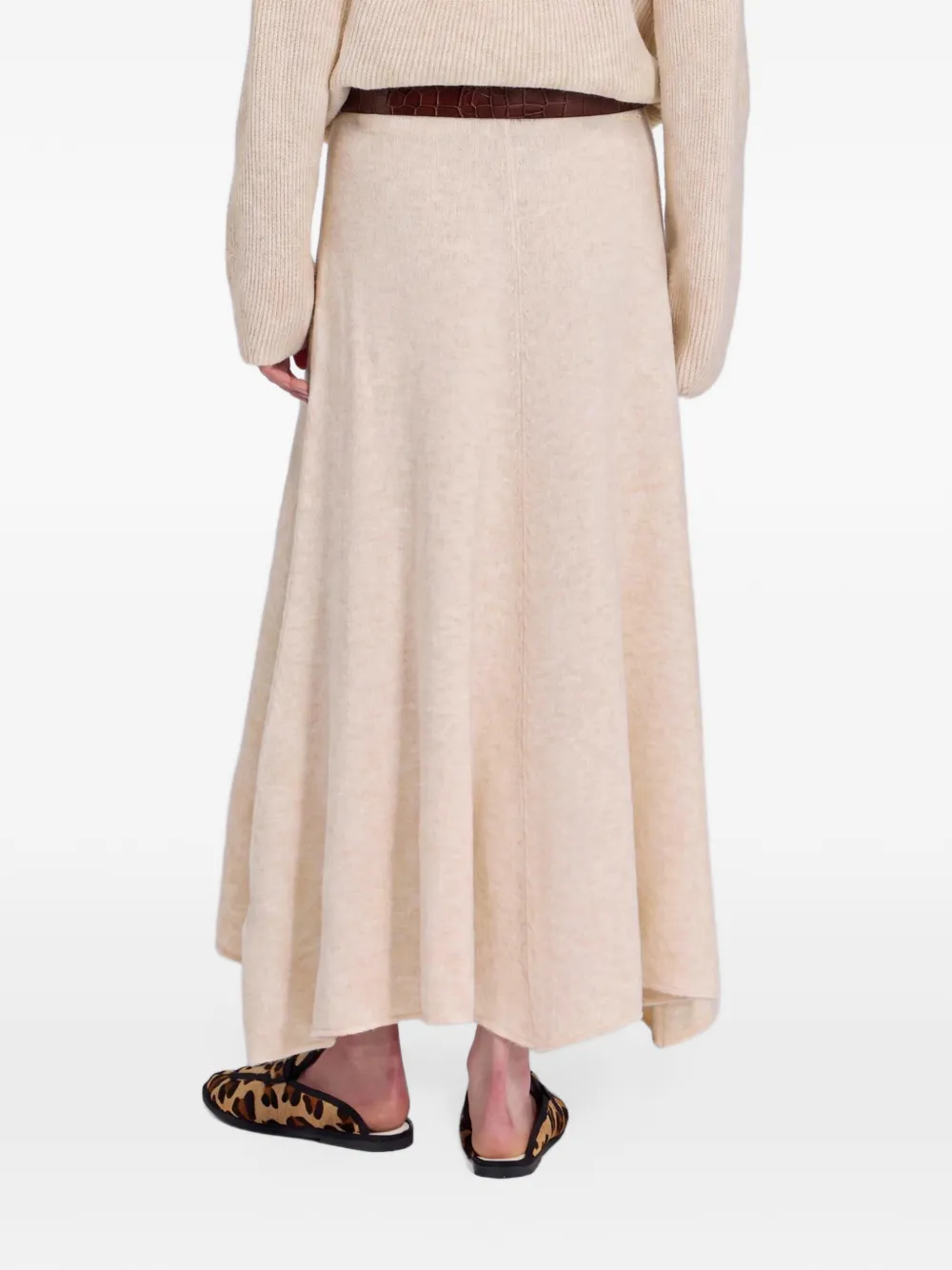 Ermanno Scervino fine-knit flared skirt Beige