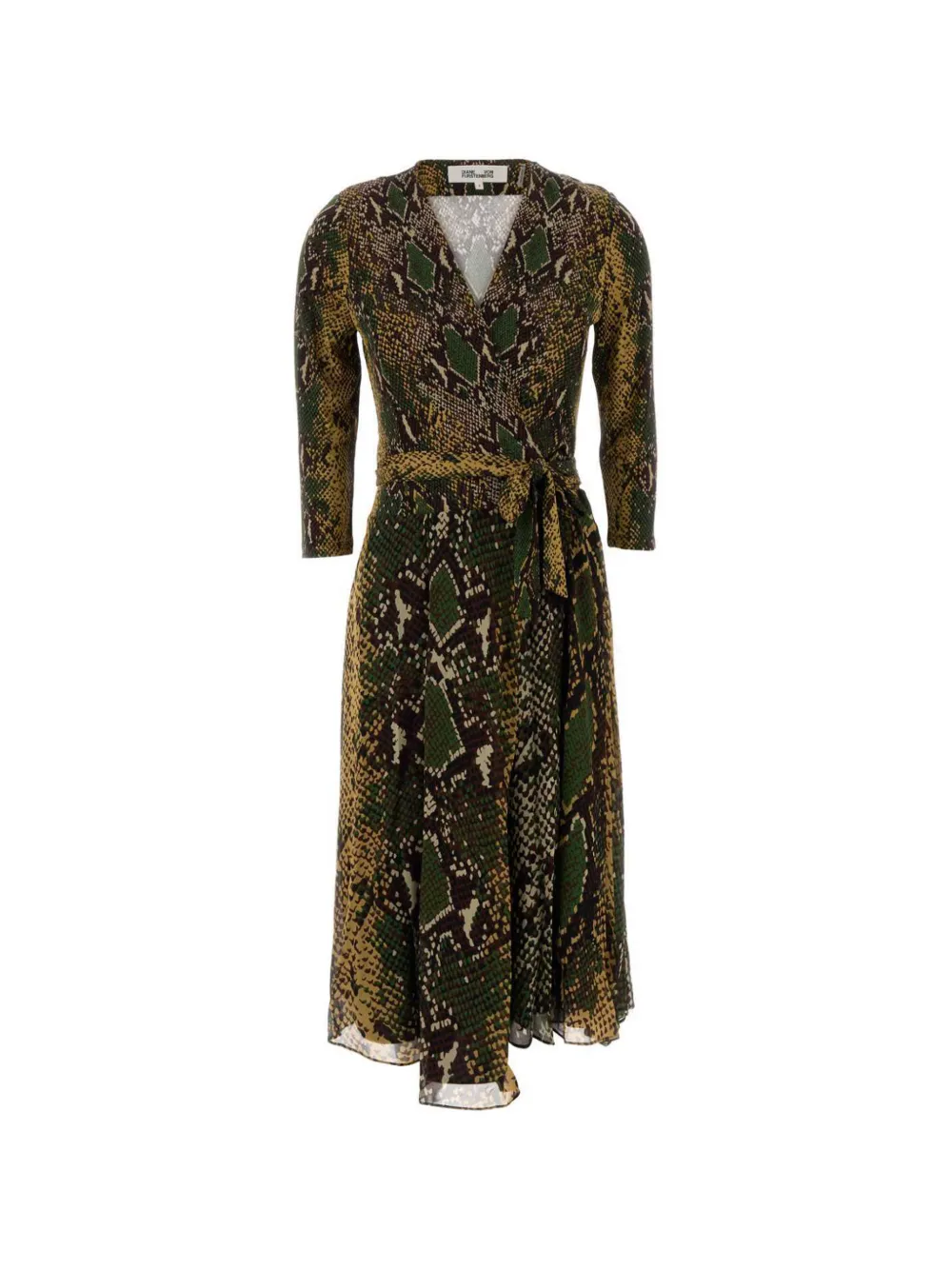 DVF Diane von Furstenberg Irina snake-print midi dress - Verde
