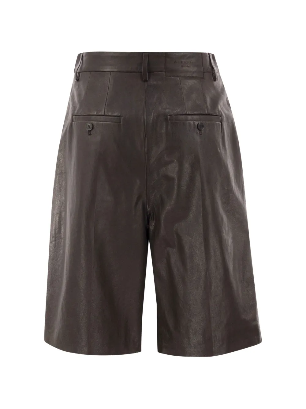 Weekend Max Mara nappa-leather Bermuda shorts dark brown Bruin