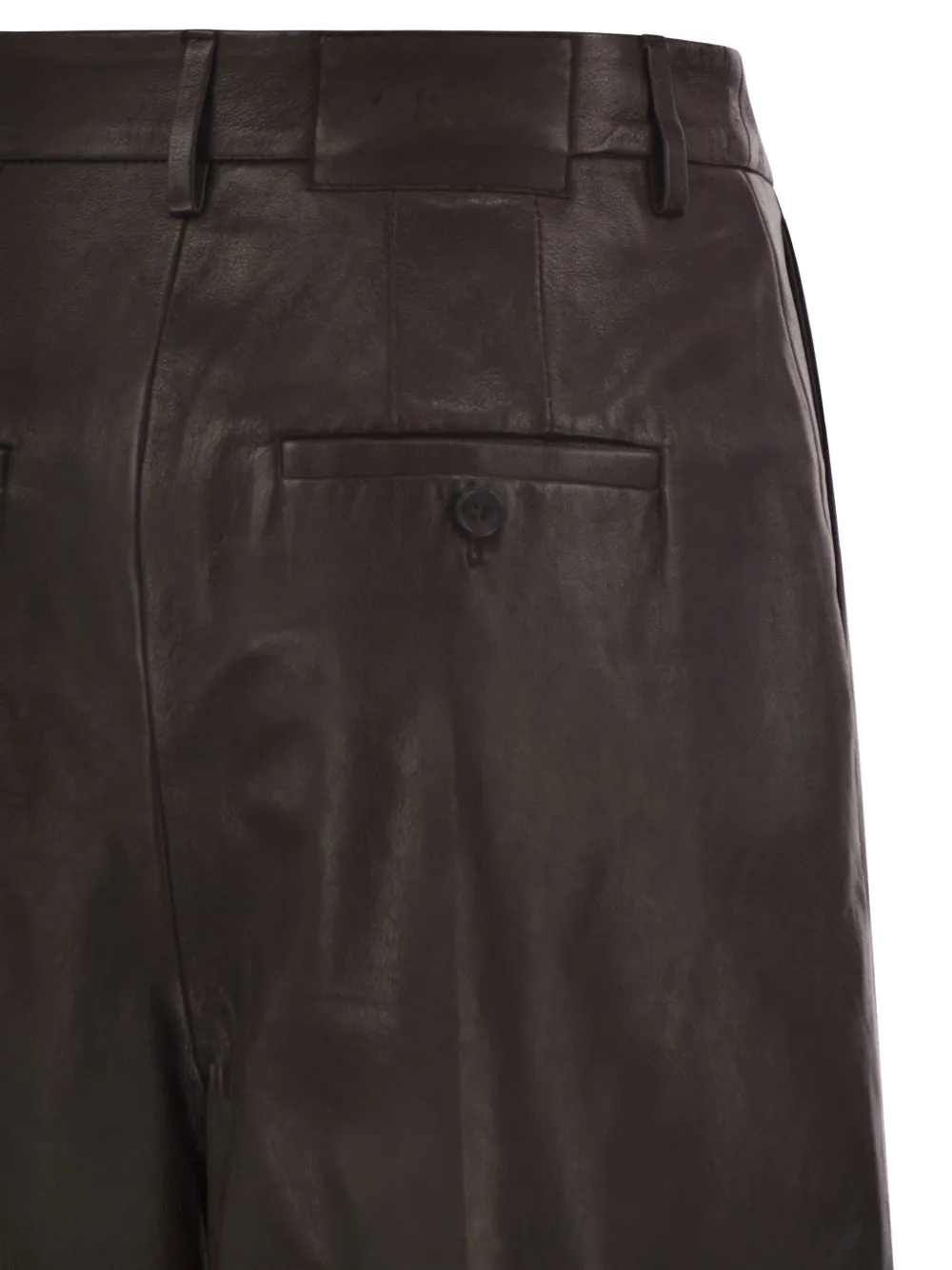Weekend Max Mara nappa-leather Bermuda shorts dark brown Bruin
