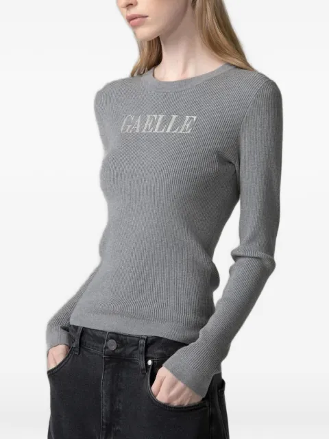 Gaëlle Paris logo-knit ribbed T-shirt