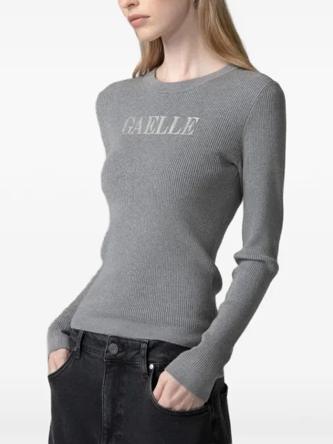 Gaëlle Paris logo-knit ribbed T-shirt
