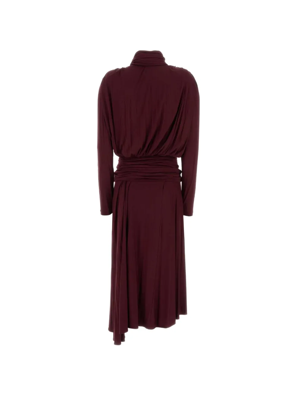 Blumarine ruched B-logo midi dress Rood