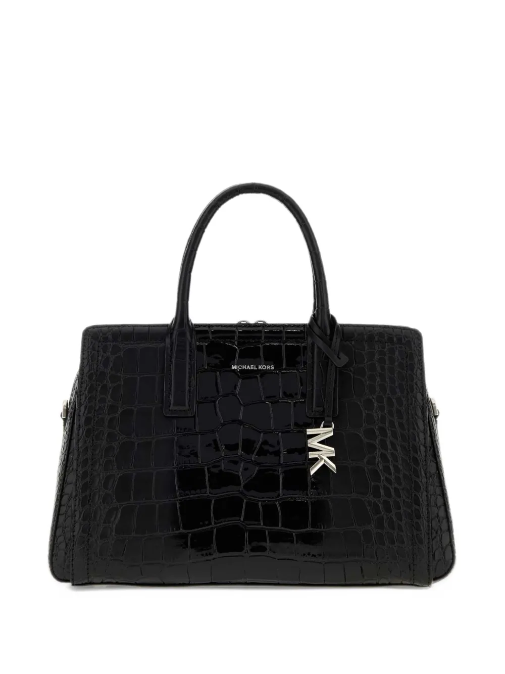 Michael Michael Kors croc-effect leather satchel bag - Nero
