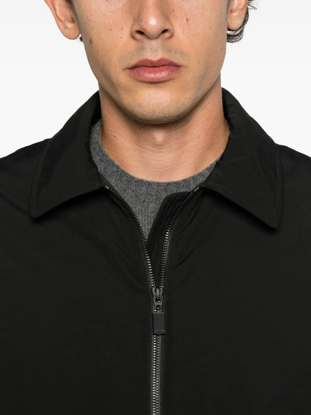 ASPESI zip-up collared jacket Zwart