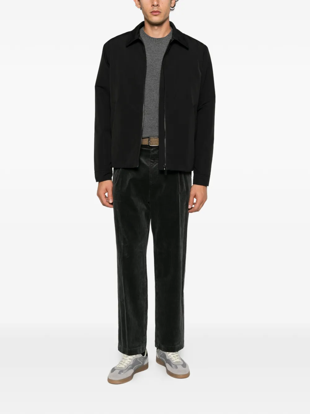 ASPESI zip-up collared jacket Zwart
