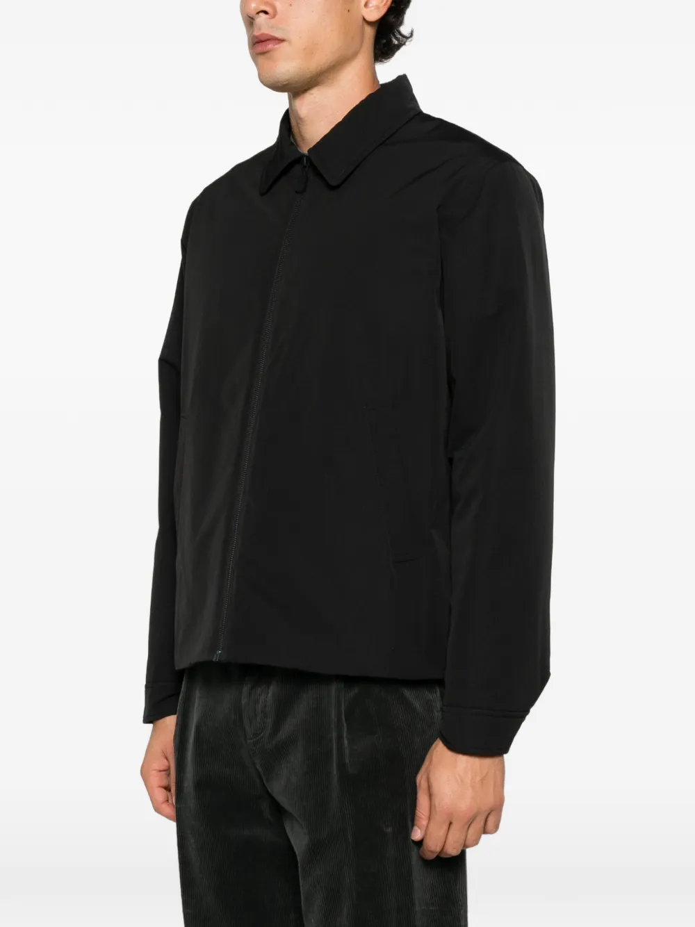 ASPESI zip-up collared jacket Zwart