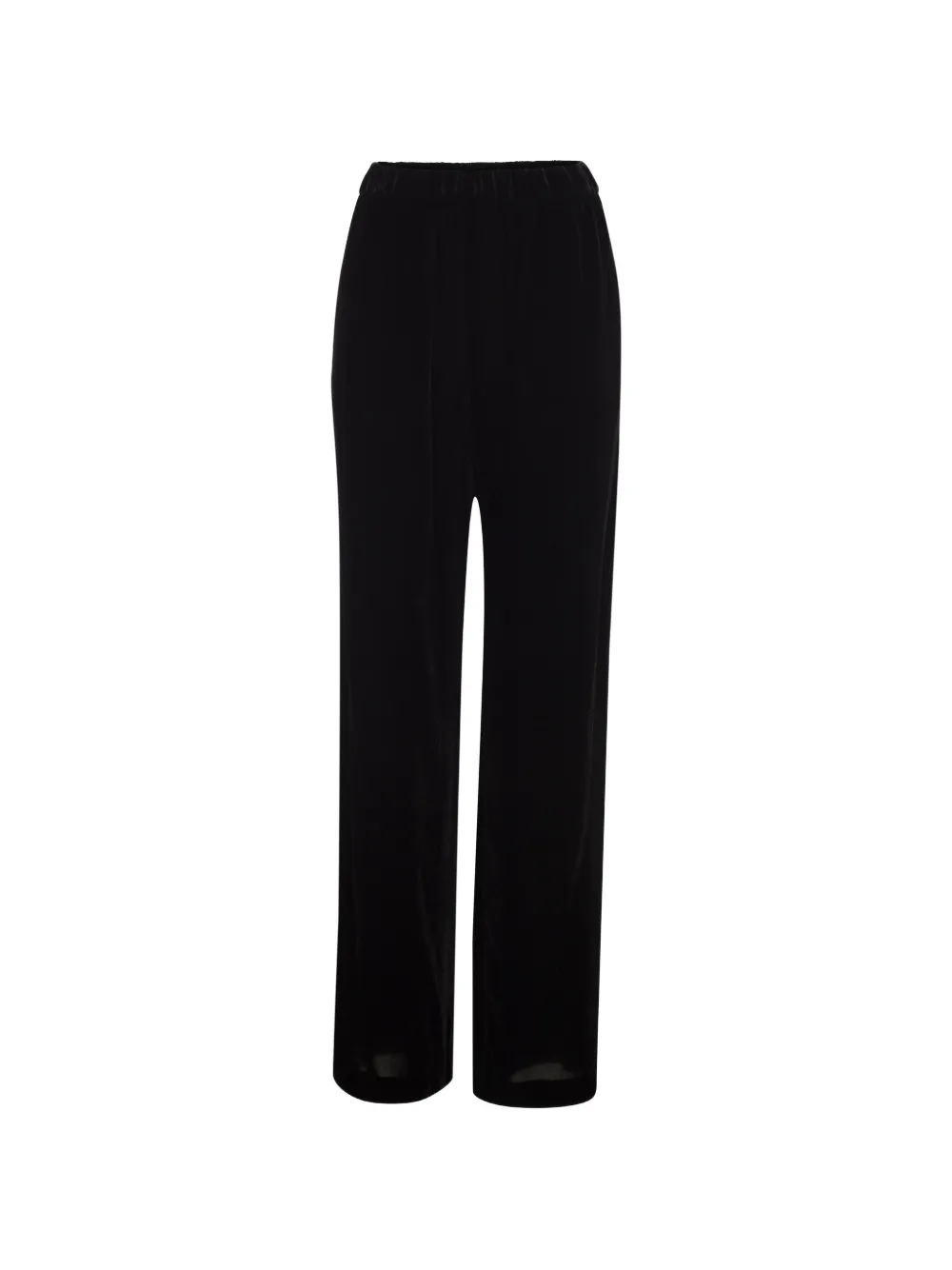 Weekend Max Mara velvet palazzo trousers black Zwart