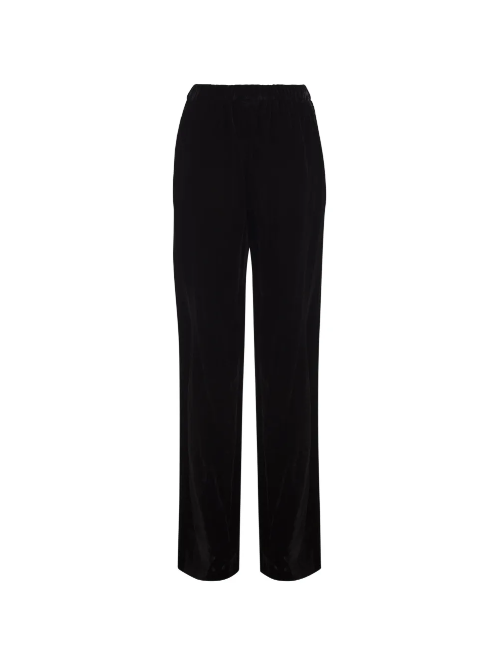 Weekend Max Mara velvet palazzo trousers black Zwart