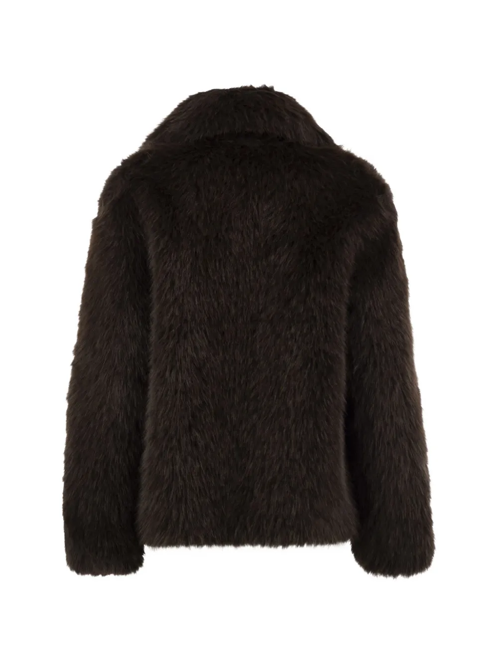 Weekend Max Mara soft textured short coat dark brown Bruin