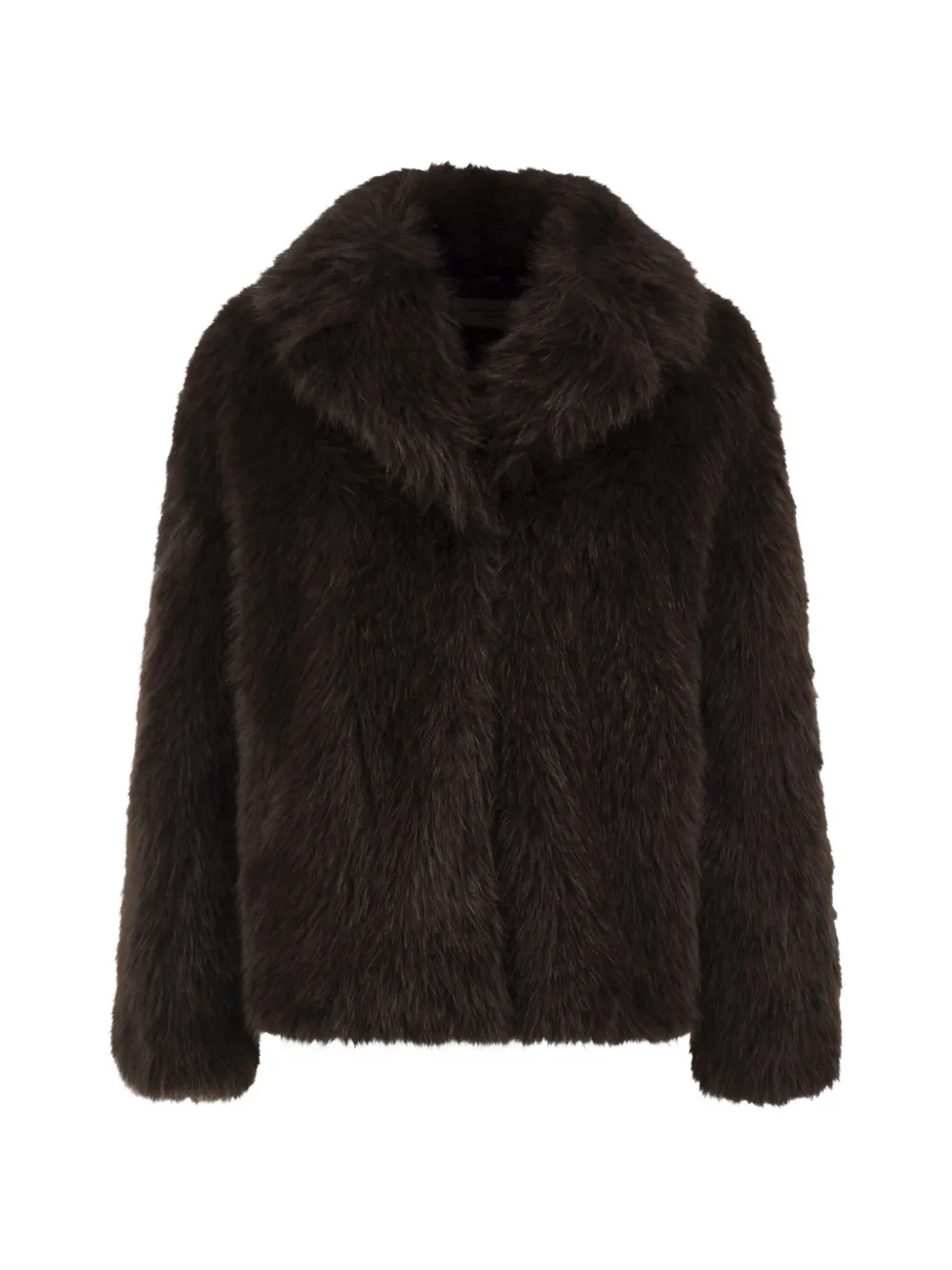 Weekend Max Mara soft textured short coat dark brown Bruin