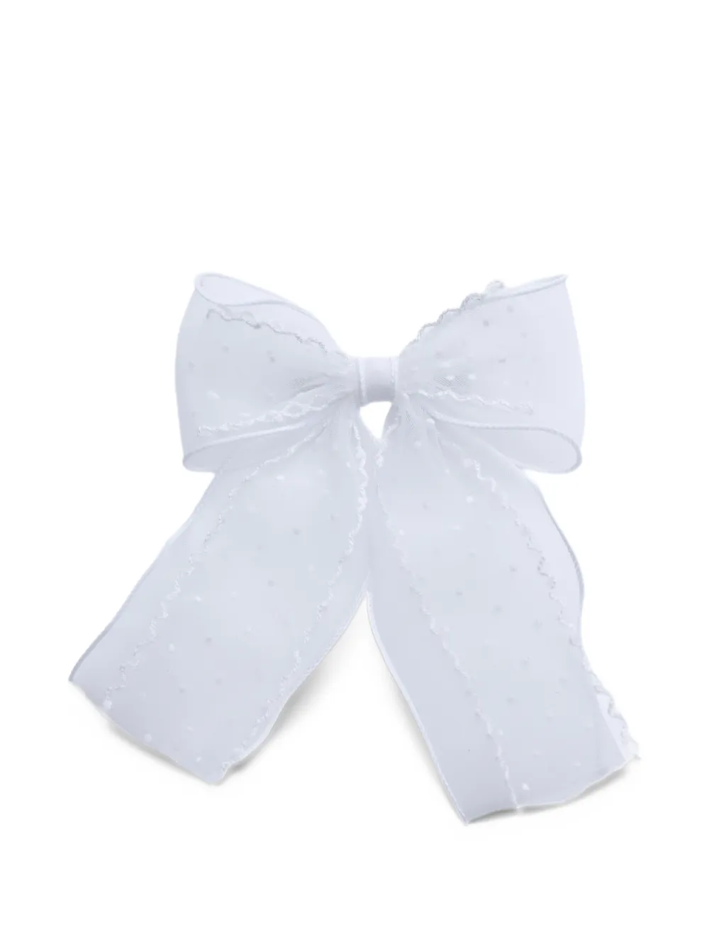Tulleen dotted sheer hair clip - White