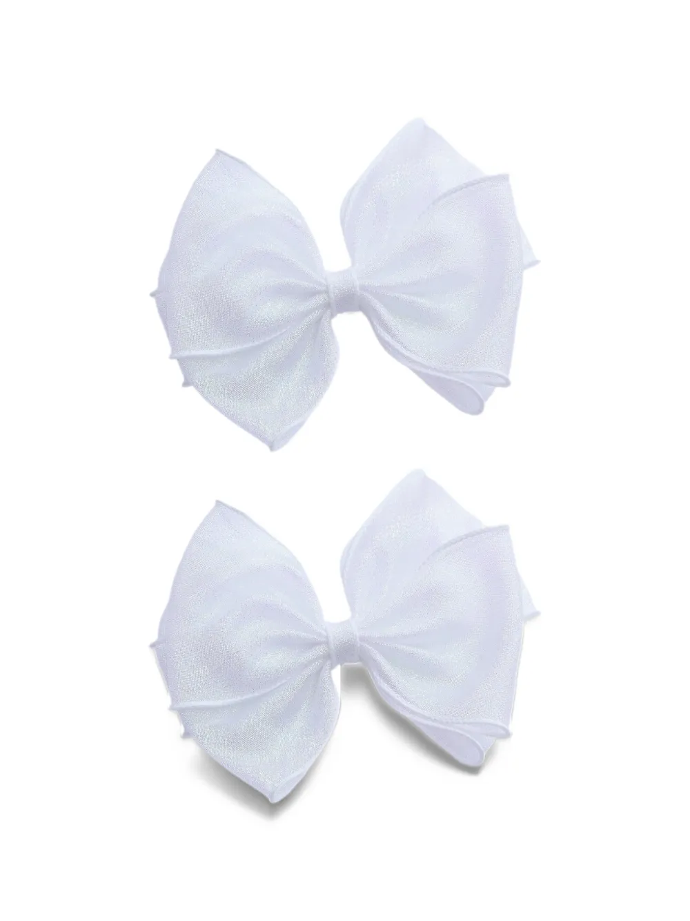 Tulleen shimmer-effect bow hair clips (set of two) - White