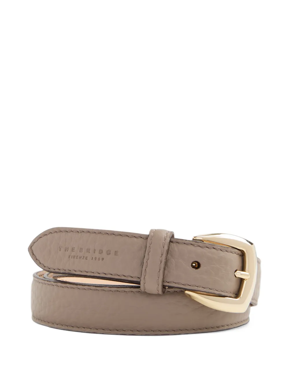 The Bridge grained-leather belt - Grau