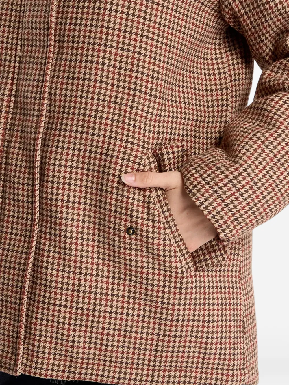 MC2 Saint Barth houndstooth-pattern hooded coat Bruin
