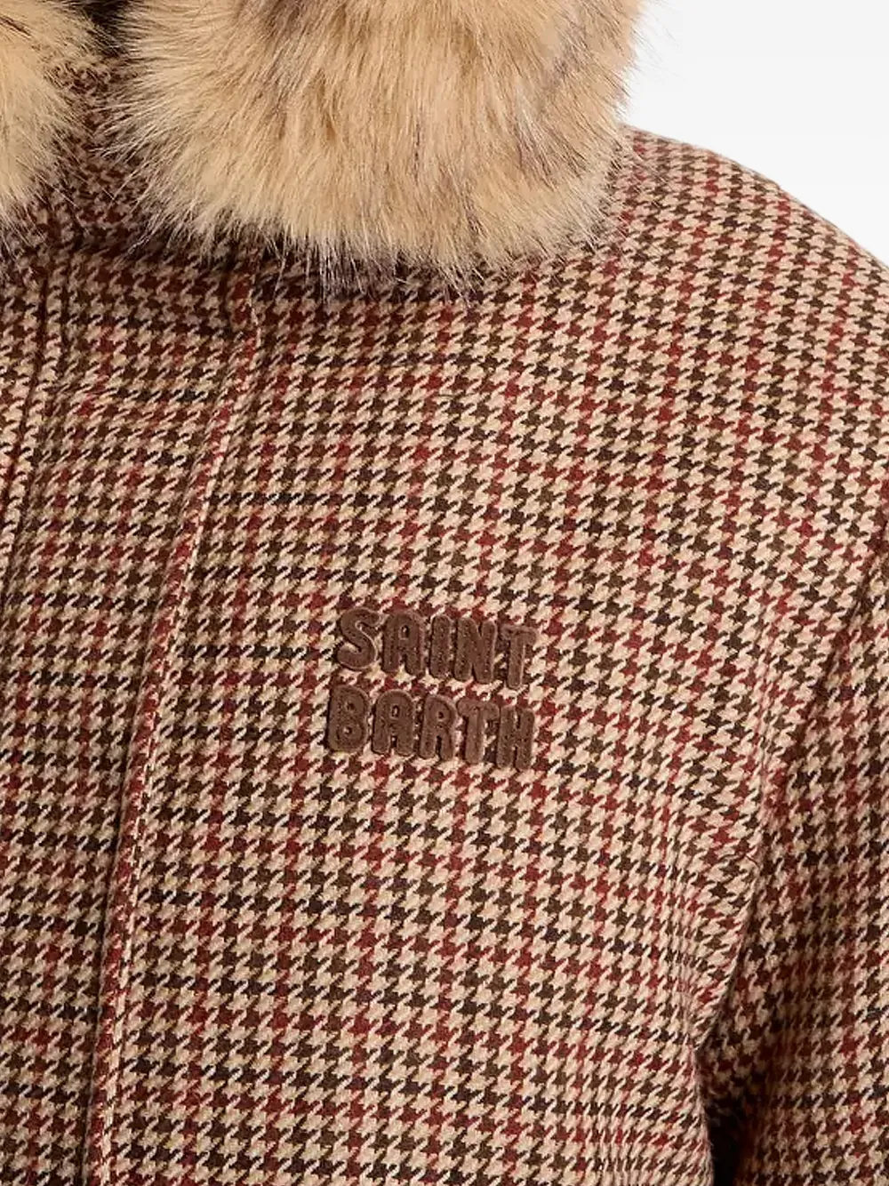 MC2 Saint Barth houndstooth-pattern hooded coat Bruin