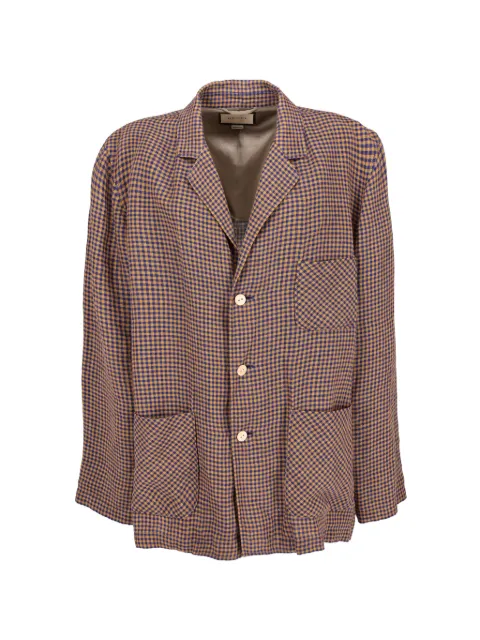 Gucci Pre-Owned check-pattern notched-lapel blazer
