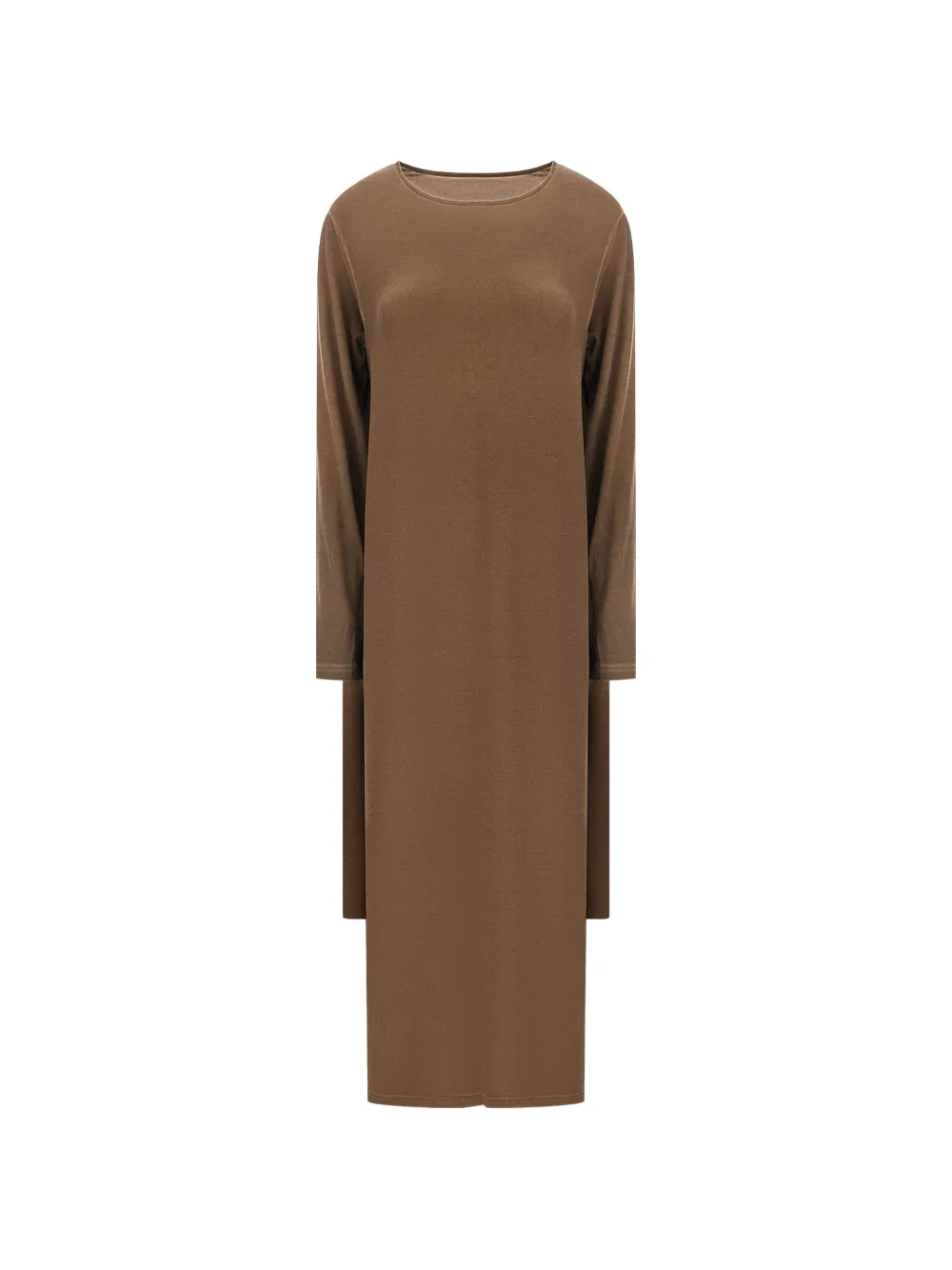 Uma Wang long-sleeve layered-detail maxi dress - Brown