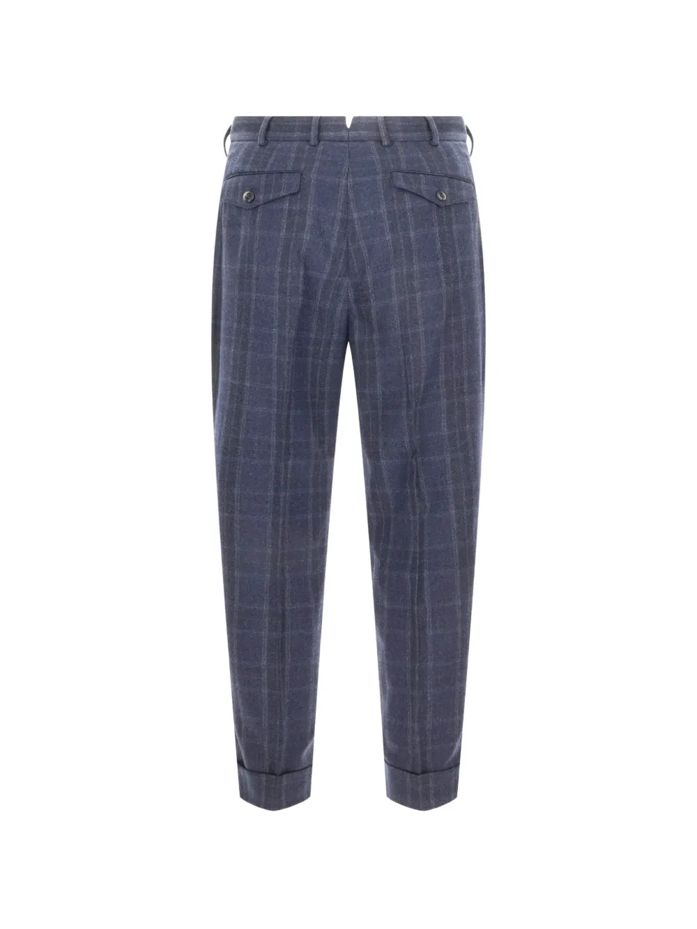 PT Torino check-pattern pleated trousers Blauw