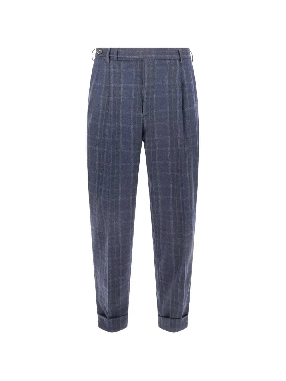 PT Torino check-pattern pleated trousers Blauw