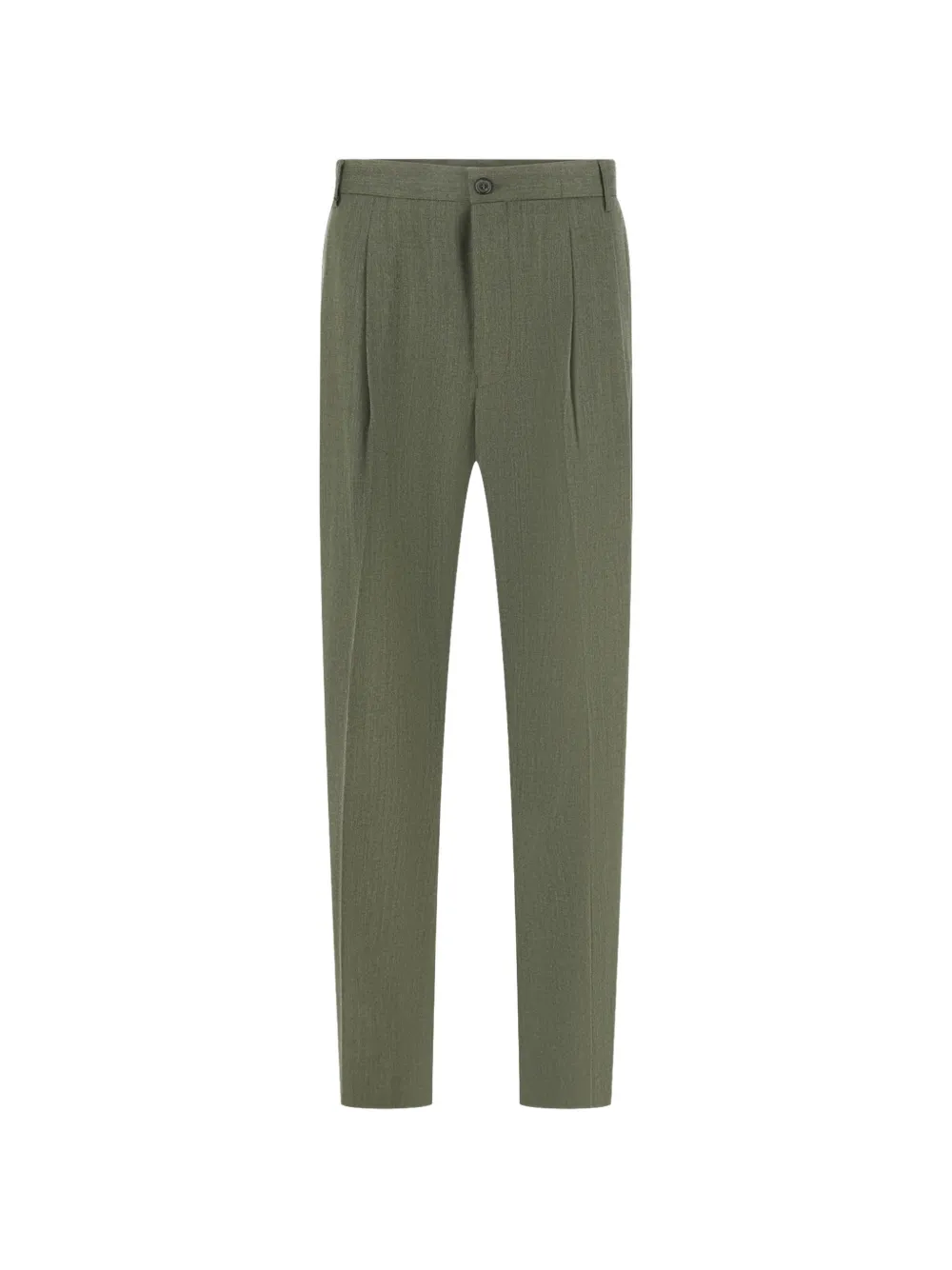 Laneus pleated virgin wool trousers Groen