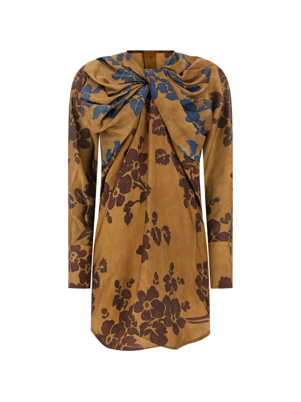 Uma Wang floral-print knotted-detail top - Neutrals