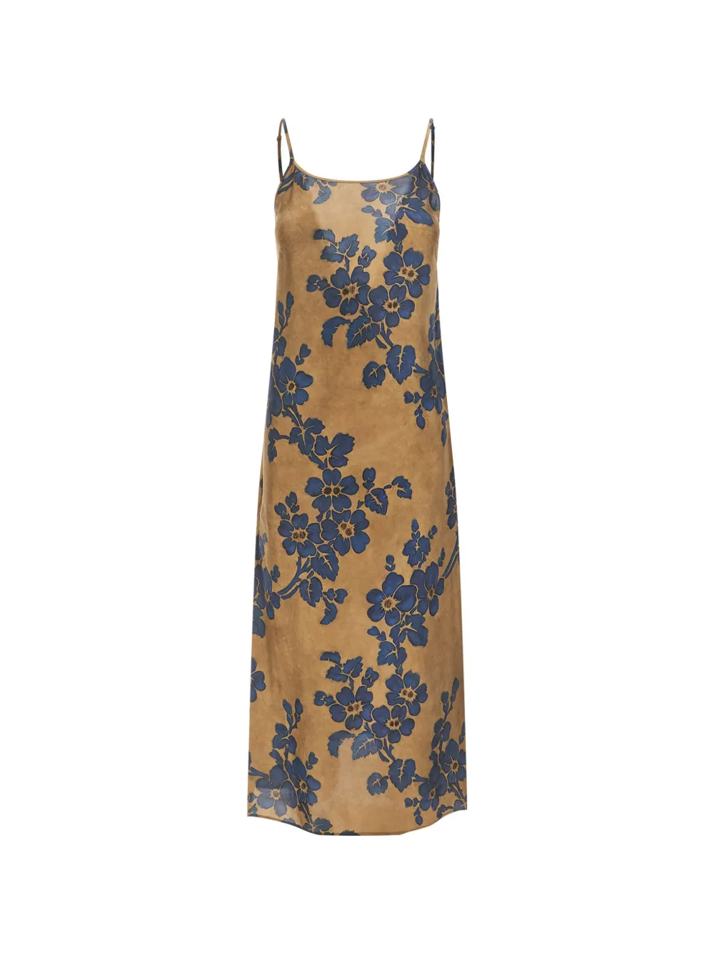 Uma Wang floral-print slip maxi dress Geel