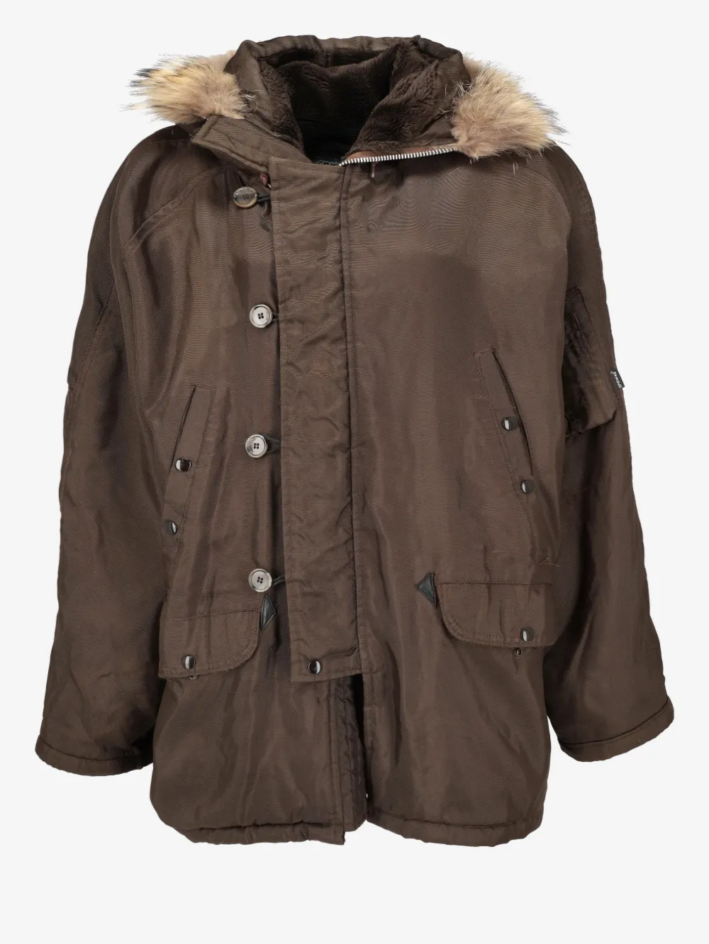 Vintage hooded parka | Brown | Image 1