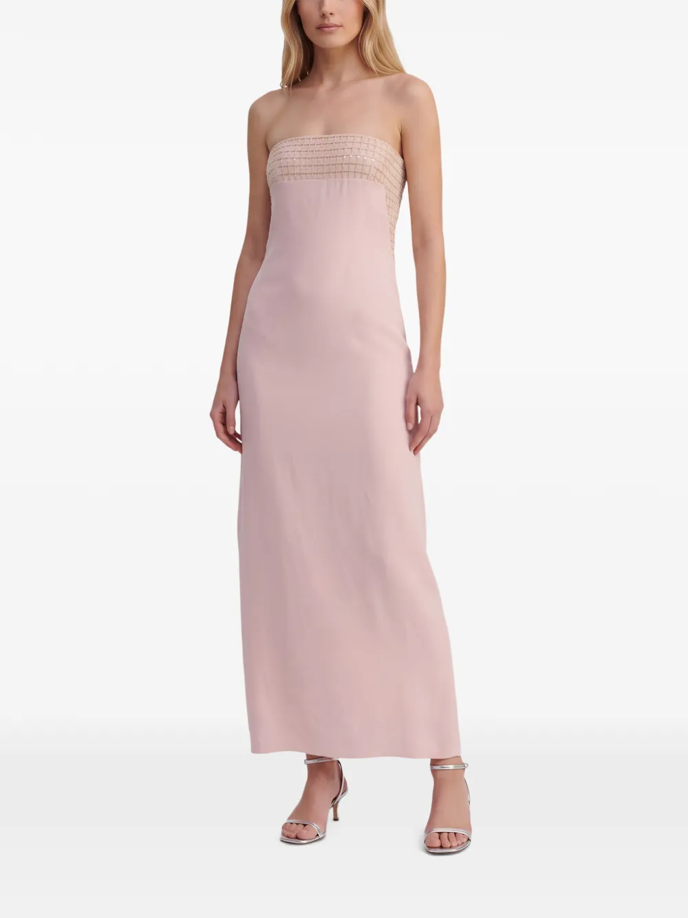 Christian Dior Pre-Owned sequin-embellished strapless maxi dress - Rosa