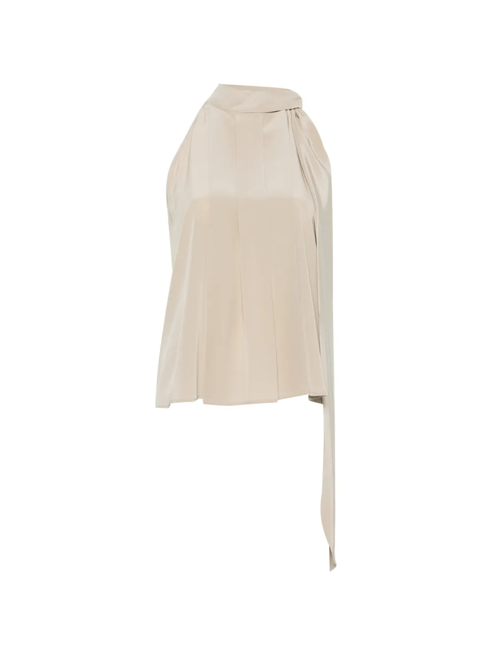 Max Mara sleeveless crepe de chine top - stone - Toni neutri