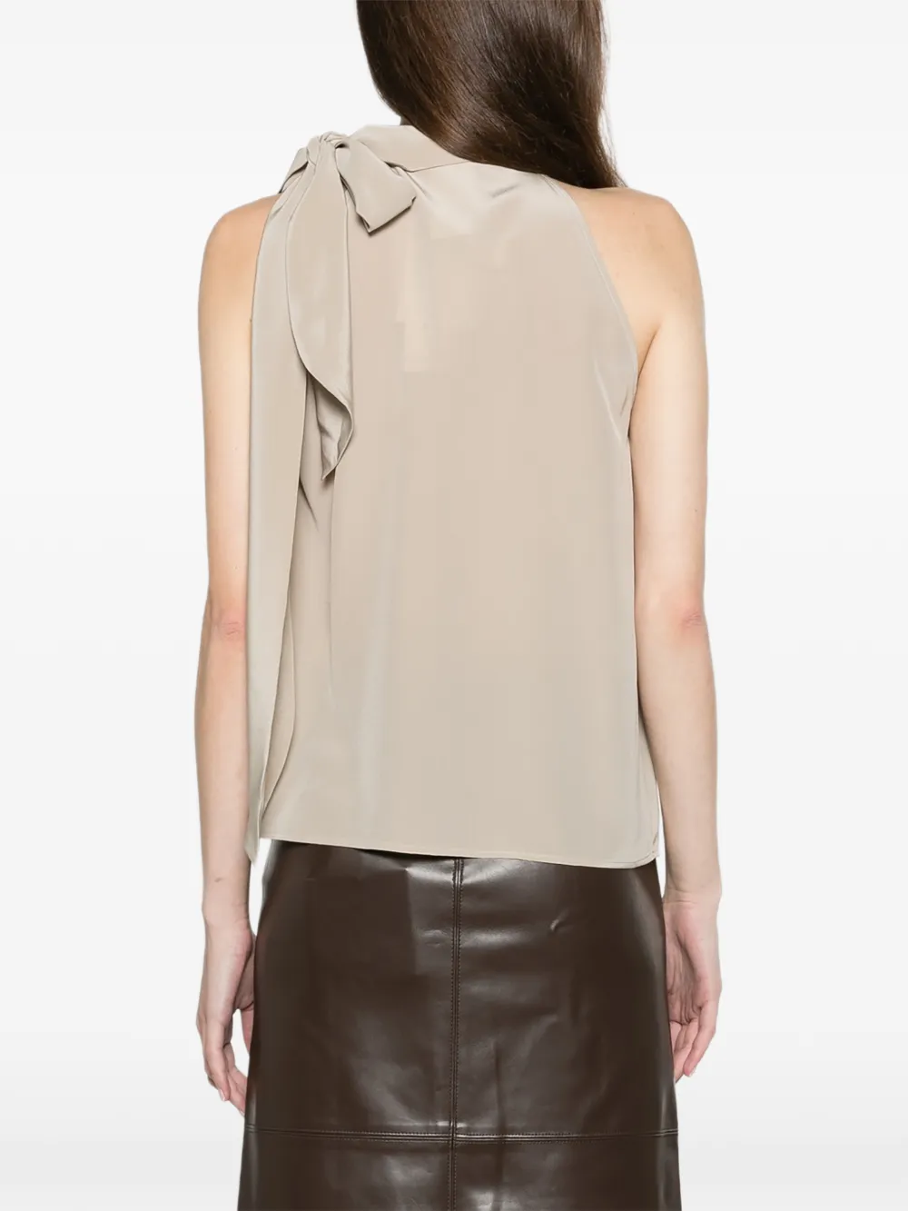 Max Mara sleeveless crepe de chine top stone Beige