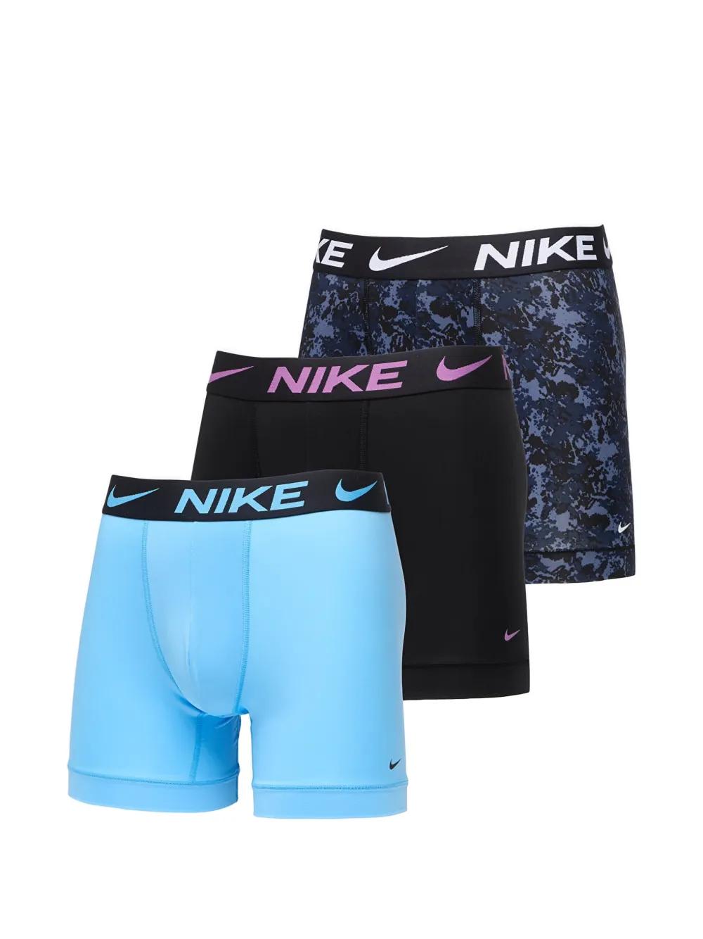 Nike logo-waistband boxer briefs (set of three) - Blu