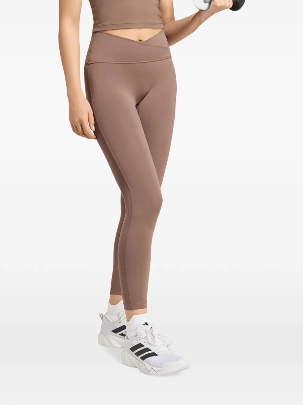 adidas 3 stripes Studio All Me 7/8 X-Over leggings - Braun
