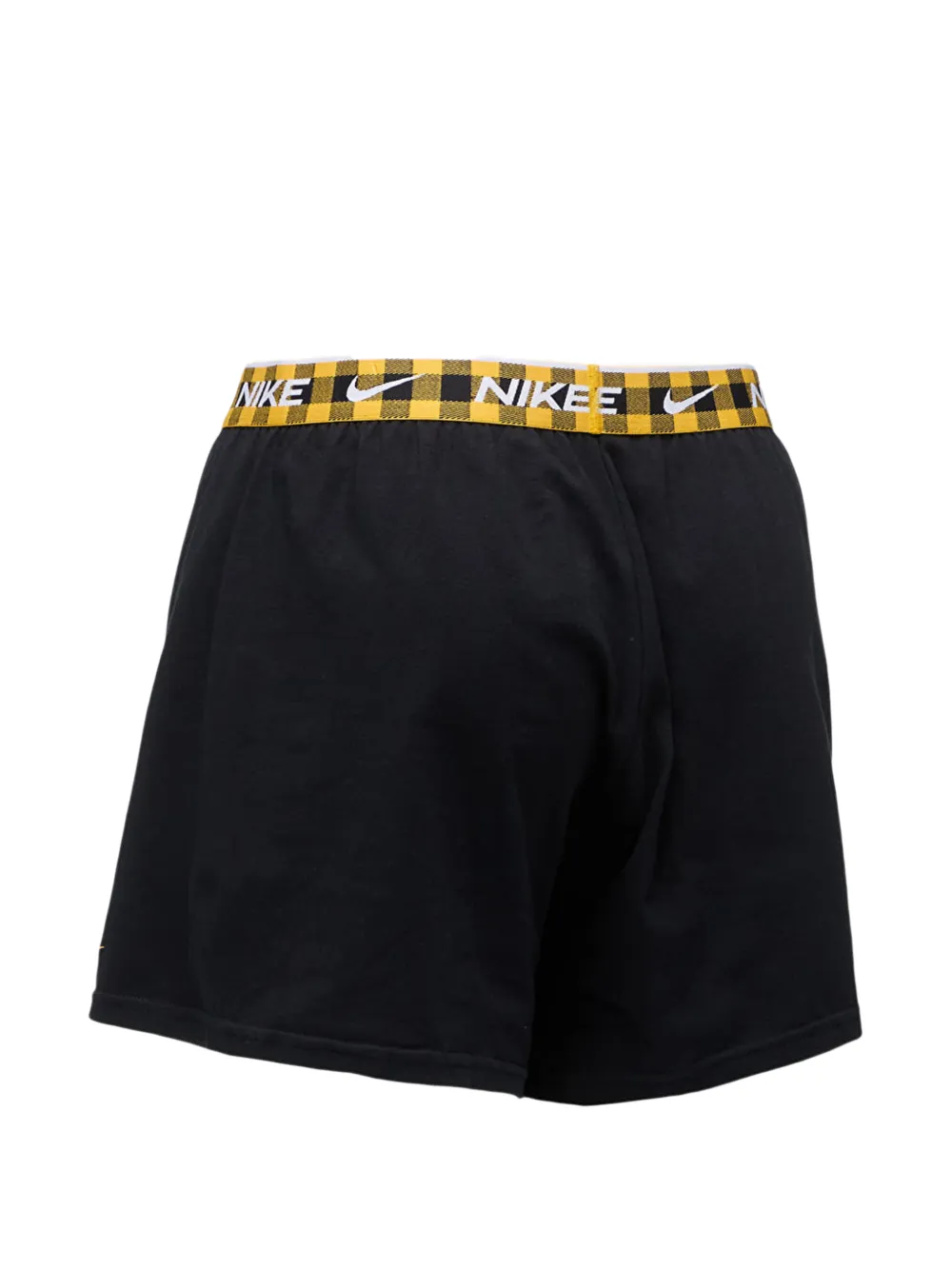 Nike logo-waistband gingham-print boxer shorts (set of three) Zwart