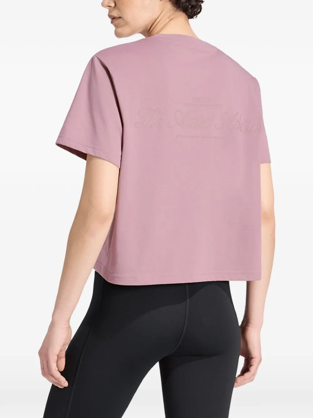 adidas Climacool logo-print T-shirt Roze