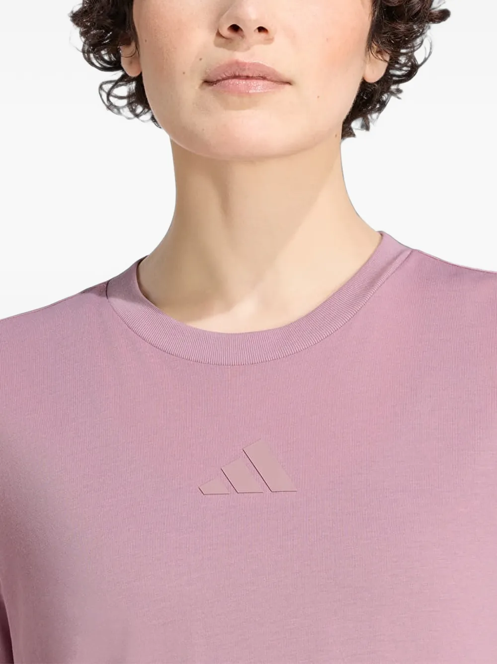 adidas Climacool logo-print T-shirt Roze
