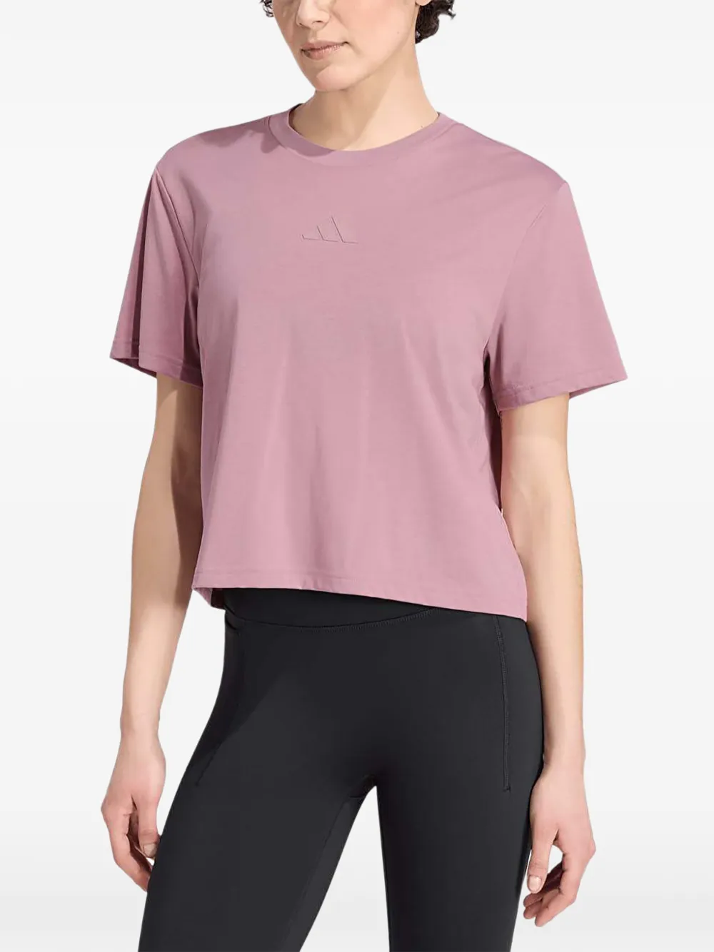 adidas Climacool logo-print T-shirt Roze