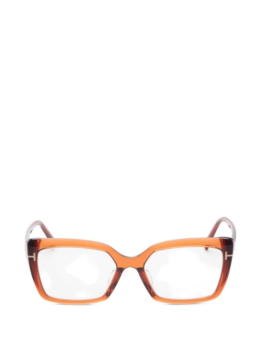 TOM FORD Eyewear T-logo geometric-frame glasses - Arancione