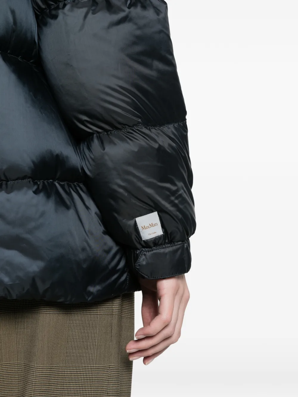 Max Mara roomy puffer jacket in water-repellent plain-weave fabric midnightblue Blauw