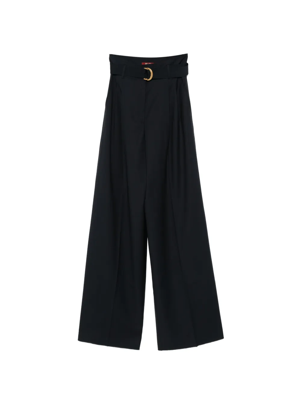 Max Mara high-waisted woollen cloth trousers navy Blauw