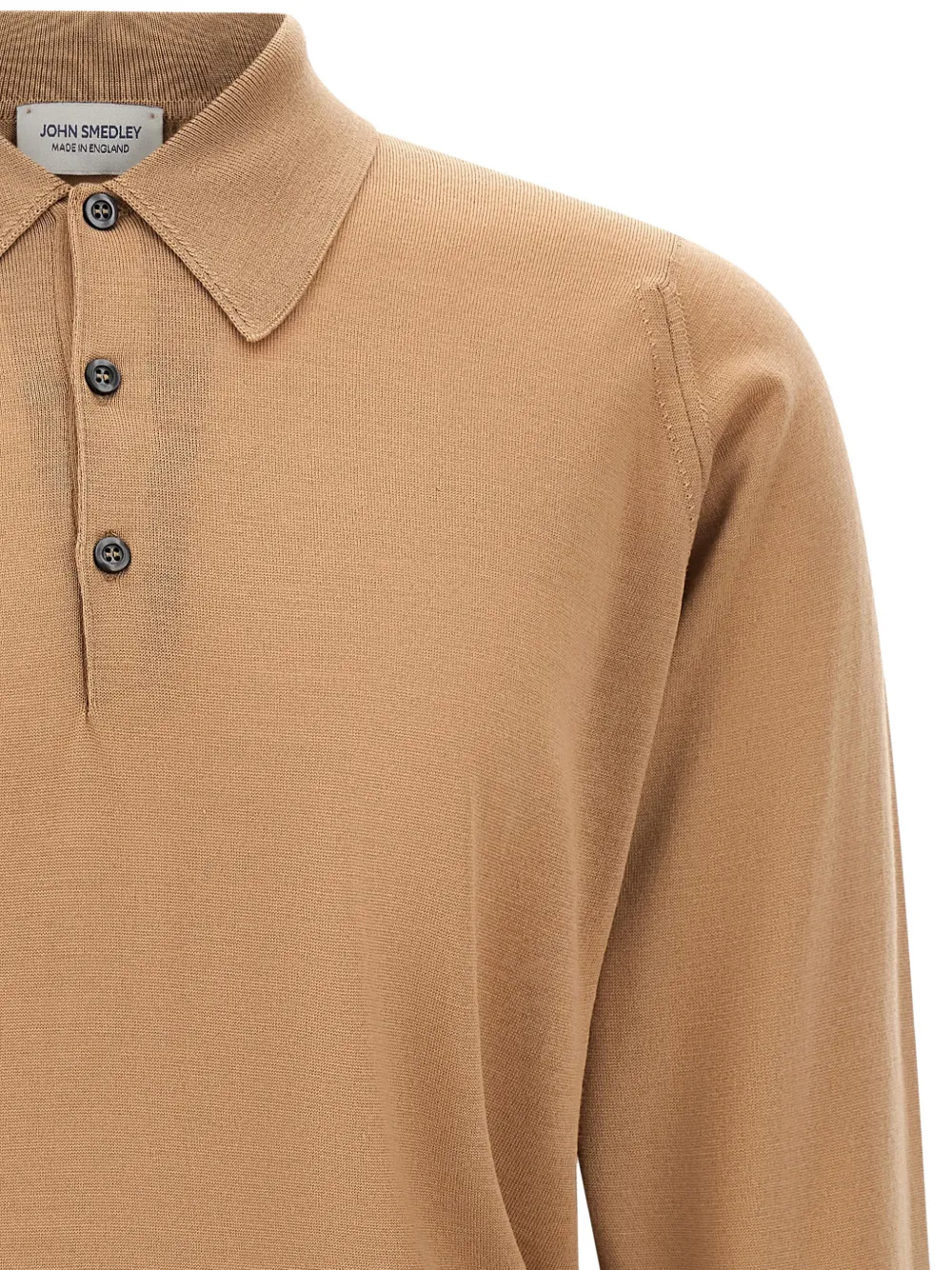 John Smedley Dorset merino wool polo shirt Beige