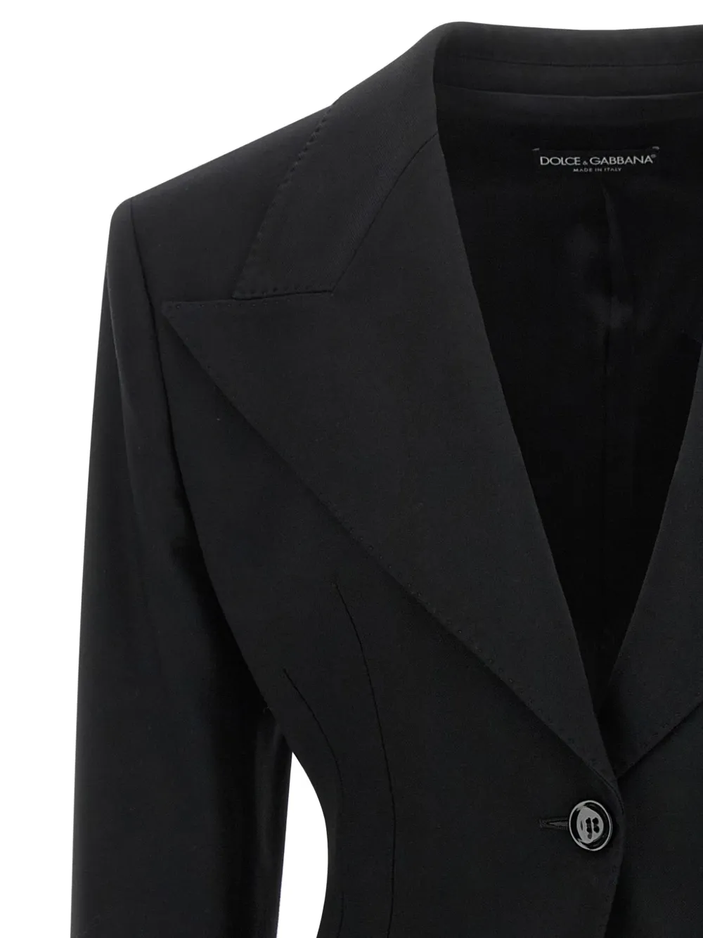Dolce & Gabbana single-breasted peak-lapel blazer Zwart