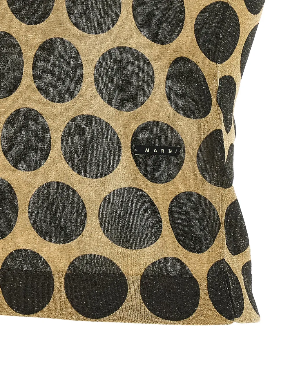 Marni polka-dot metallic-knit T-shirt Geel