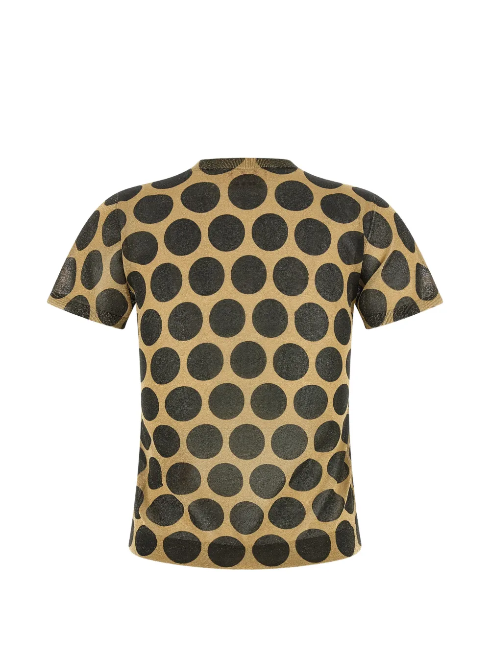 Marni polka-dot metallic-knit T-shirt - Gelb