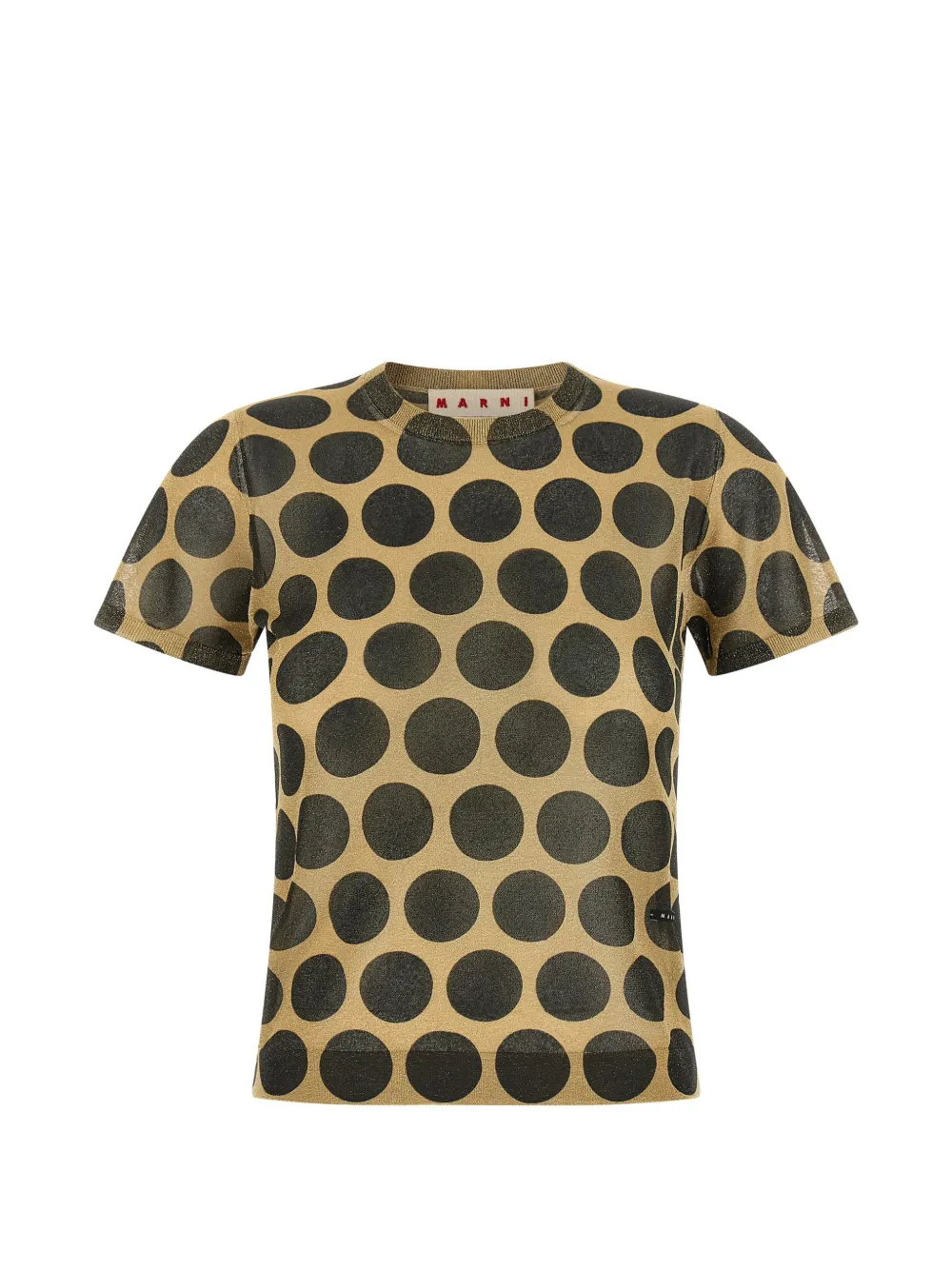 Marni polka-dot metallic-knit T-shirt - Giallo