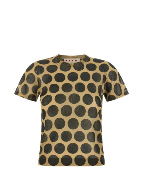 Marni camiseta con motivo de lunares de punto metalizado
